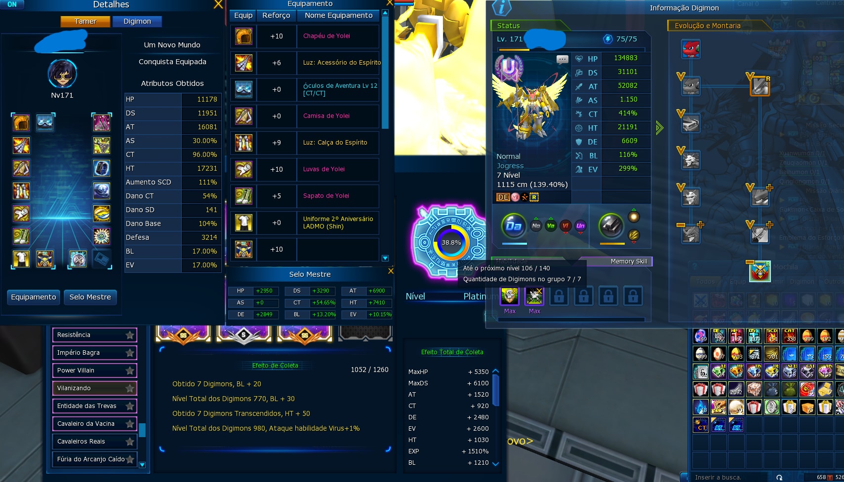 Conta com X7SM Rank U Lv171 Late game LA OMEGA