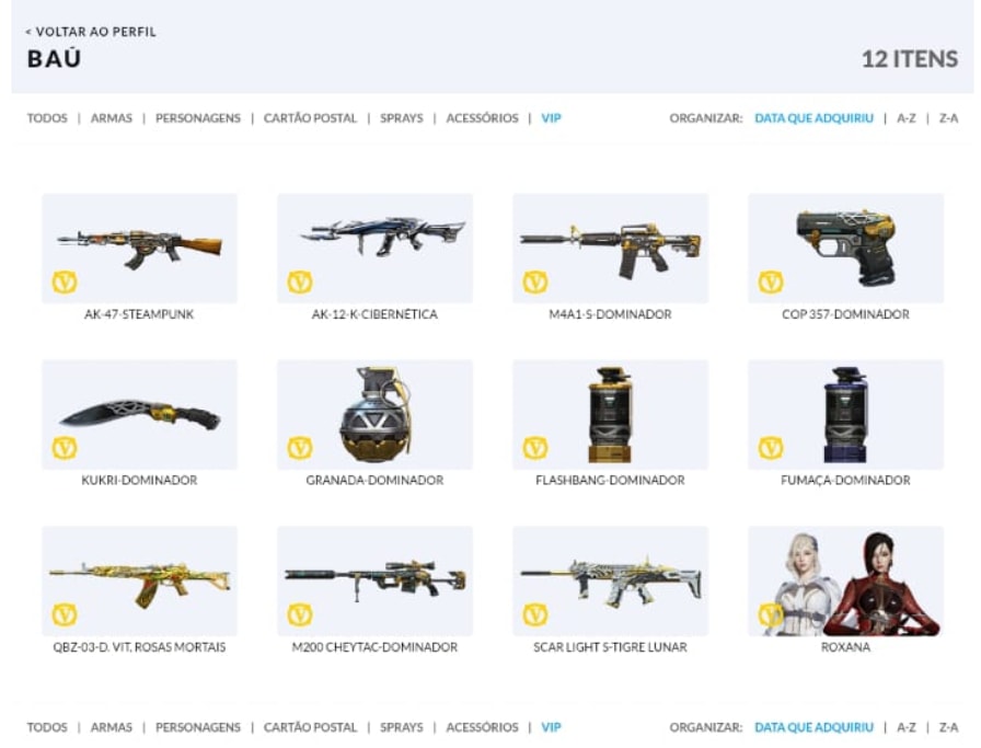 VENDA DE CONTA DO CROSS FIRE COM KIT VIP + VIPS + BUF LVL 03 DO MZ
