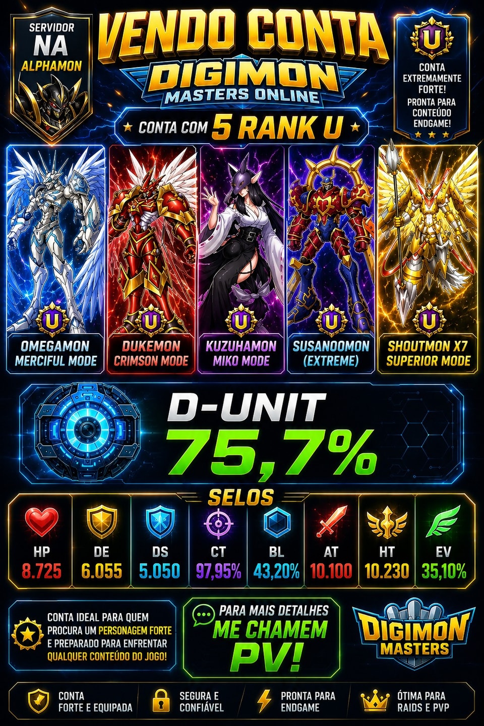 Conta com 5 Ranks U